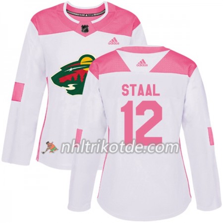 Minnesota Wild Trikot Eric Staal 12 Adidas 2017-2018 Weiß Pink Fashion Authentic - Dame